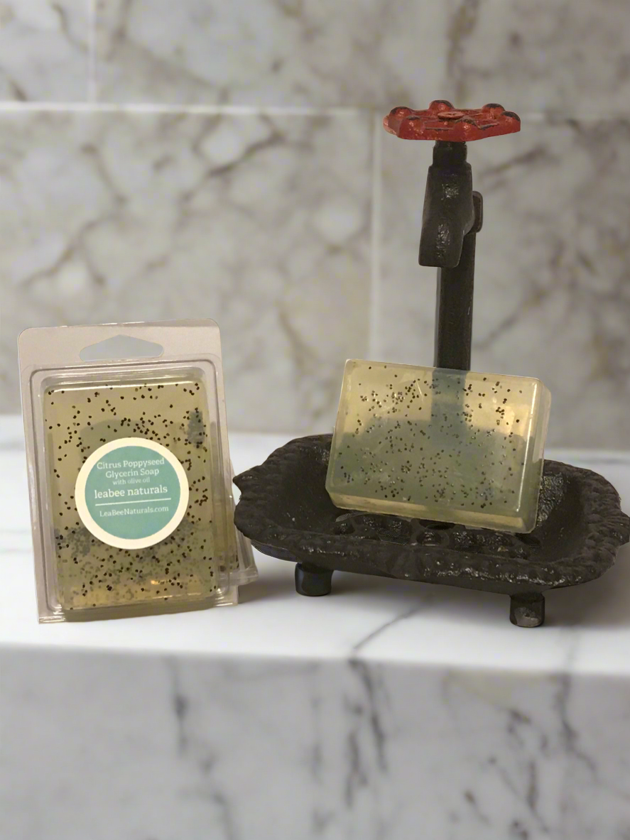Citrus Poppyseed Soap with Olive Oil - Perfect facial cleanser! Great for sensitive skin!