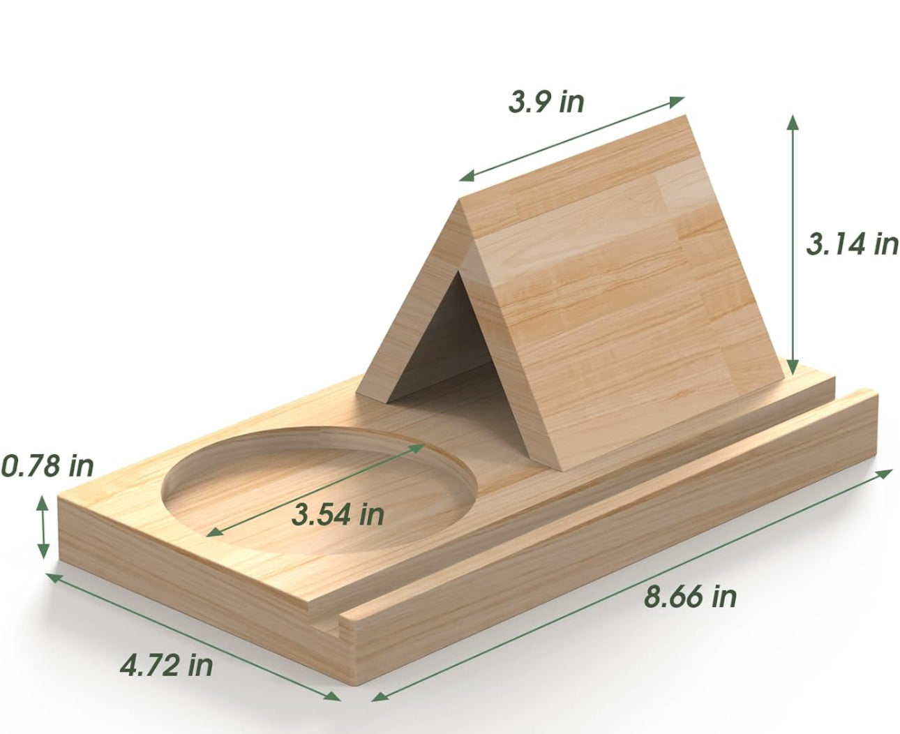 Wooden Book Caddy with Tablet Ledge • Book and Tablet Holder with Mug Nook