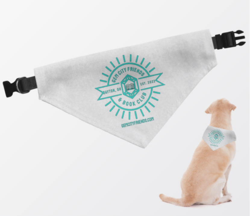 Double Sided GCF Logo Pet Bandana with Collar - White/Teal