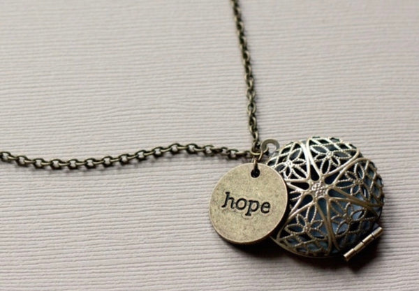 Hope gold tone Diffuser Necklace
