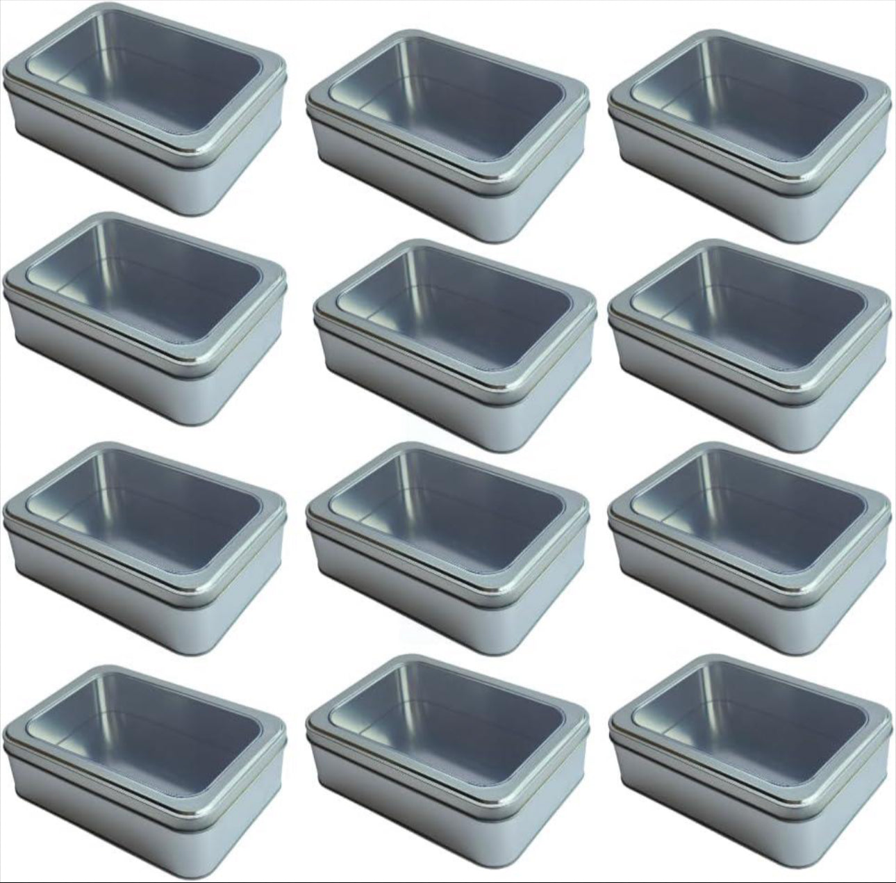 Custom Rectangular Tin with Clear Window | 7.25 x 5.25 x 2.25 Inches