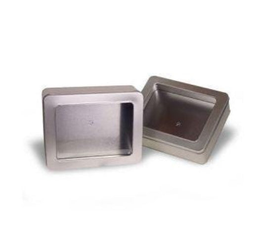 10 Count Custom Solid Tins with Clear Window | 8" x 7" x 3"