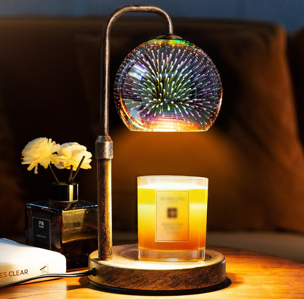 Firework Glass Globe Candle Warmer • Adjustable Height • Dimmable