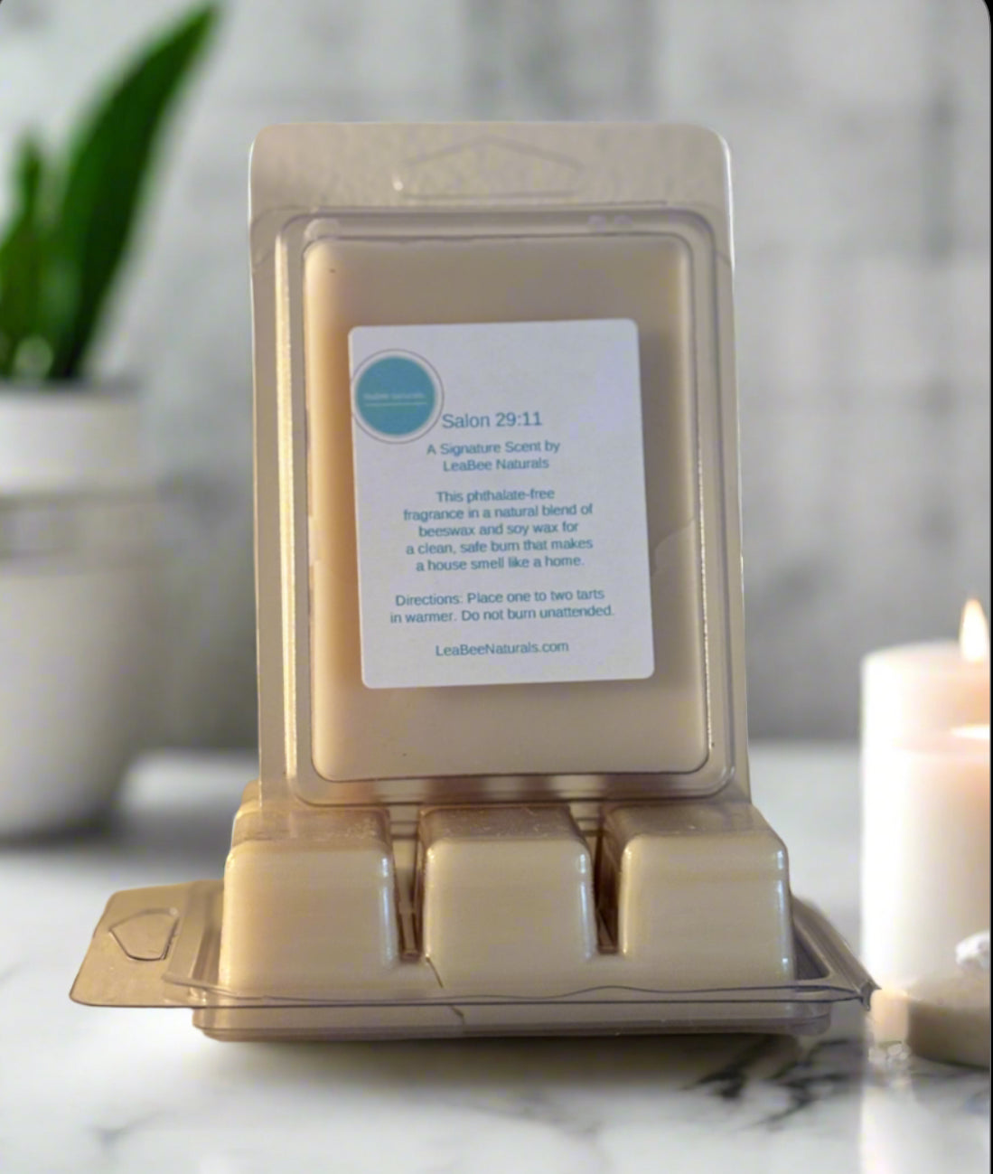 Salon 29:11 - A Signature Scent by LeaBee Naturals • LeaBee Naturals Wax Melts • Natural Beeswax and Soy Wax Tarts