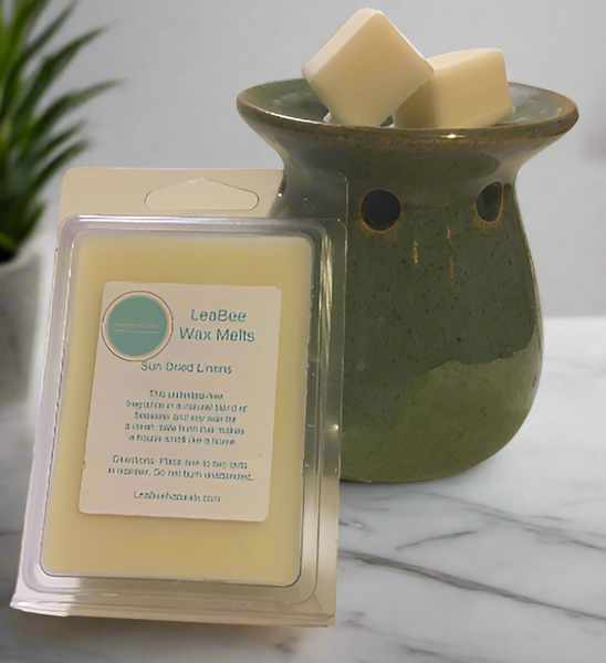 LeaBee Naturals Sun Dried Linens Wax Melts • Natural Beeswax and Soy Wax Tarts