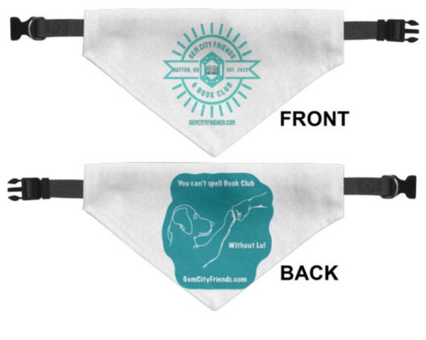 Double Sided GCF Logo Pet Bandana with Collar - White/Teal