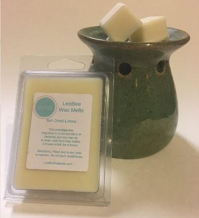 LeaBee Naturals Sun Dried Linens Wax Melts • Natural Beeswax and Soy Wax Tarts
