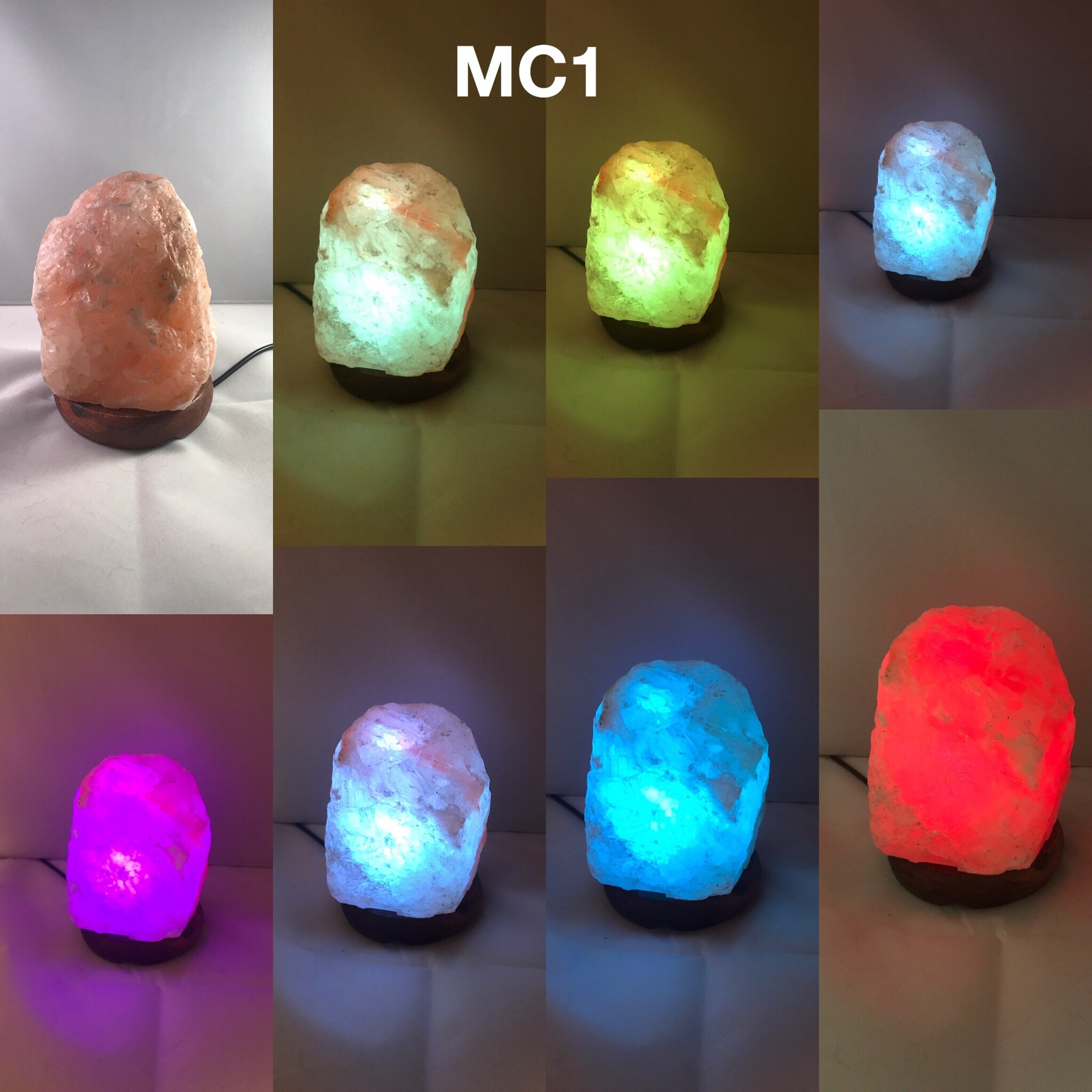 Multicolor Pink Himalayan Salt Lamp with USB plug