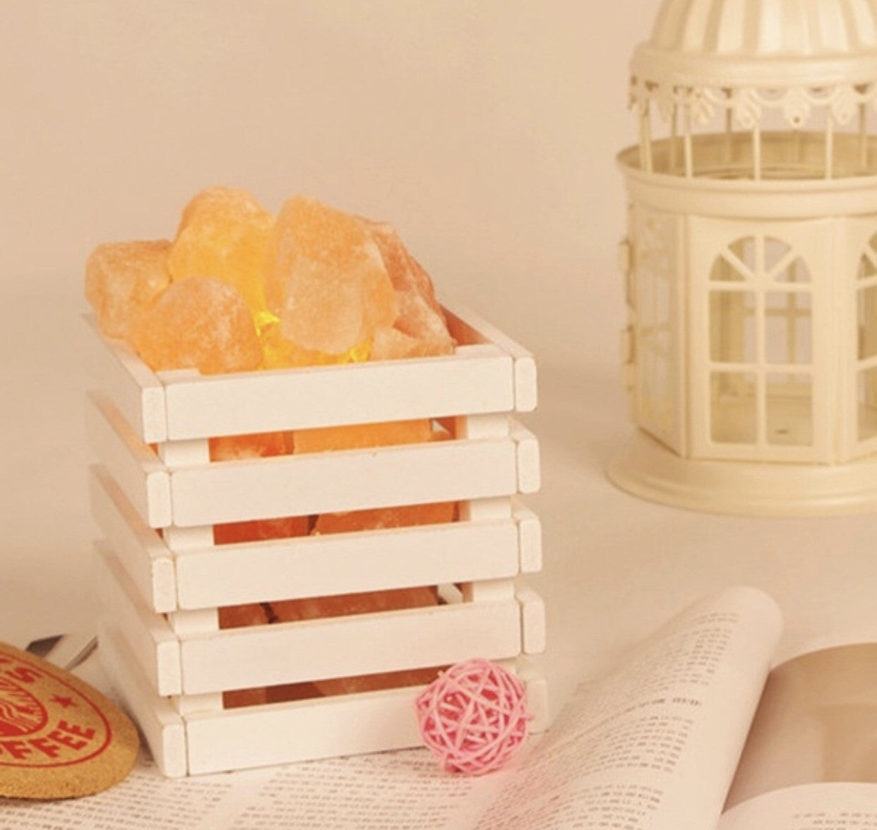 Pink Himalayan Salt Lamp Basket