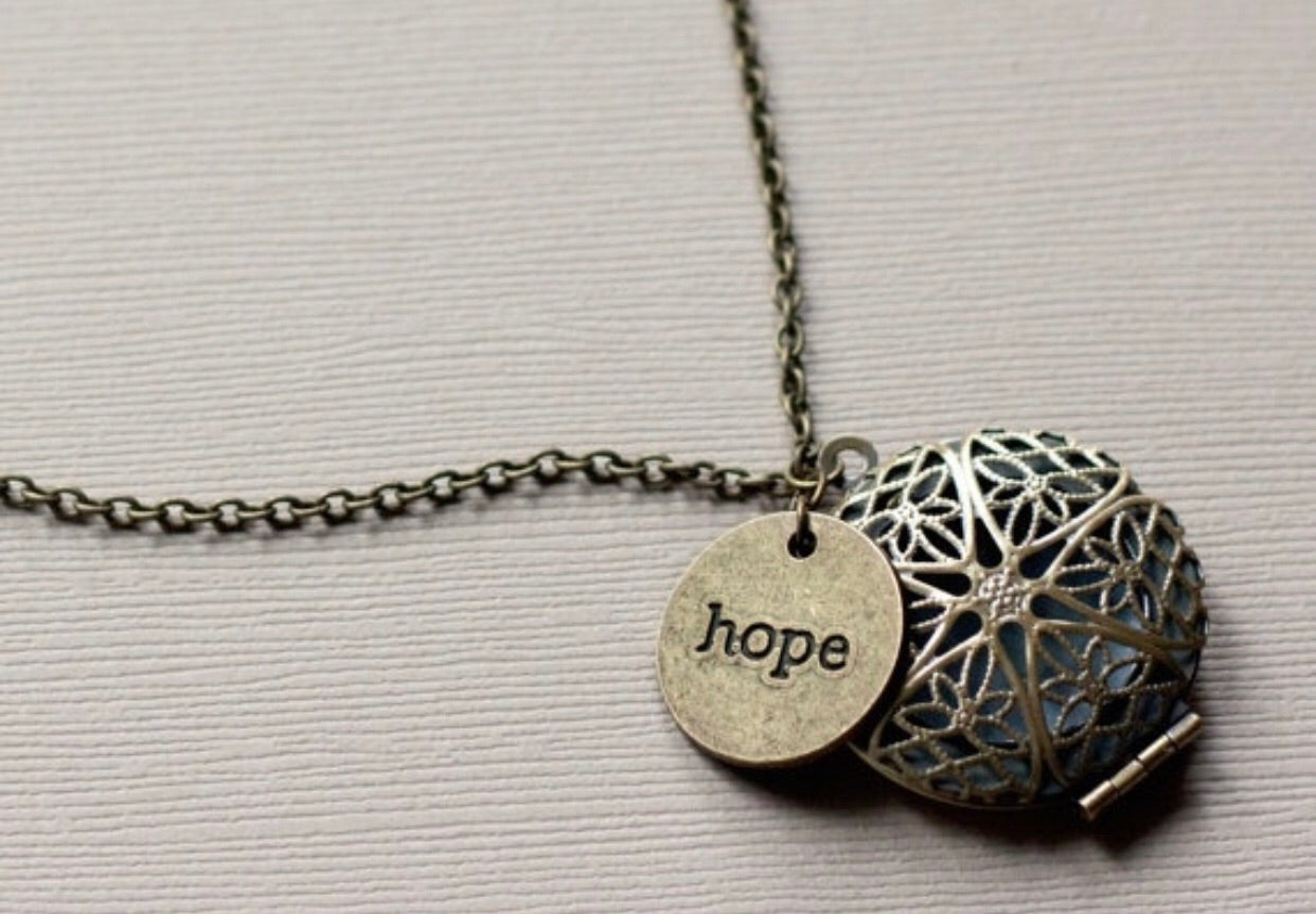 Hope gold tone Diffuser Necklace