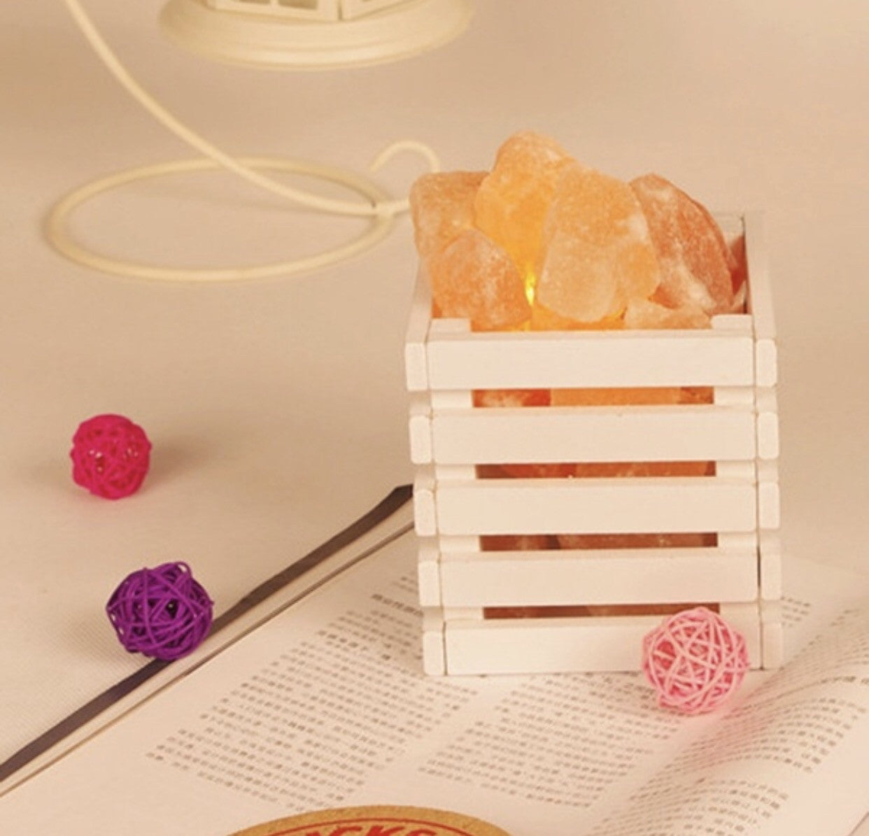 Pink Himalayan Salt Lamp Basket