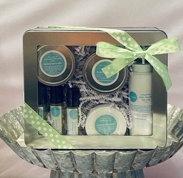 LeaBee Naturals Deluxe Postpartum Gift Set | New Baby Gift | Baby Shower Gift
